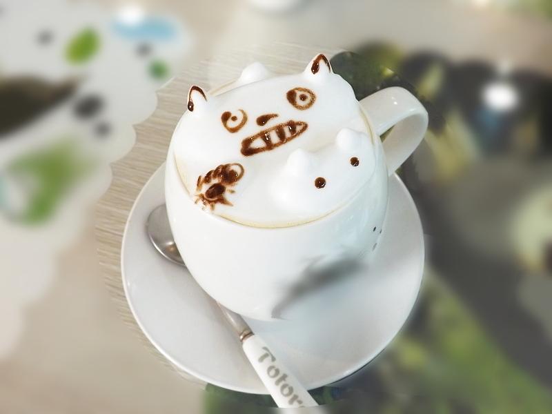 龍貓立體拉花拿鐵咖啡