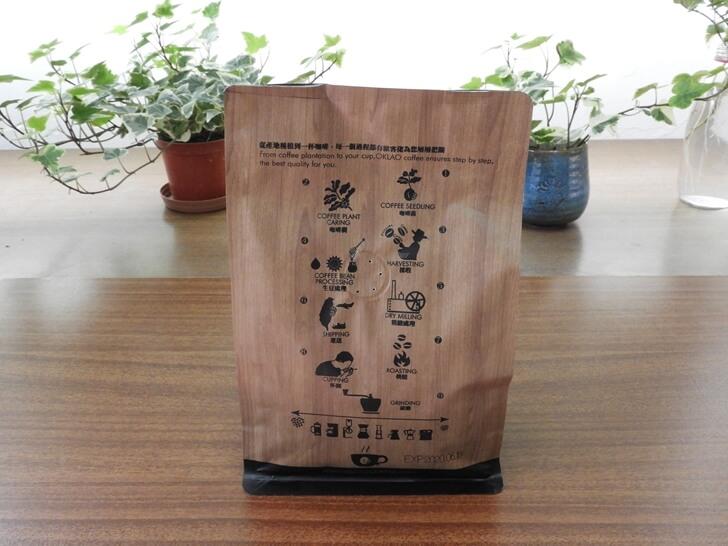 歐客佬西達摩日曬中深烘焙咖啡豆包裝背面
