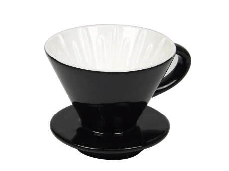 寶馬牌錐形陶瓷濾杯 JA-002-01-C-B 1~2人（黑色）_圖片